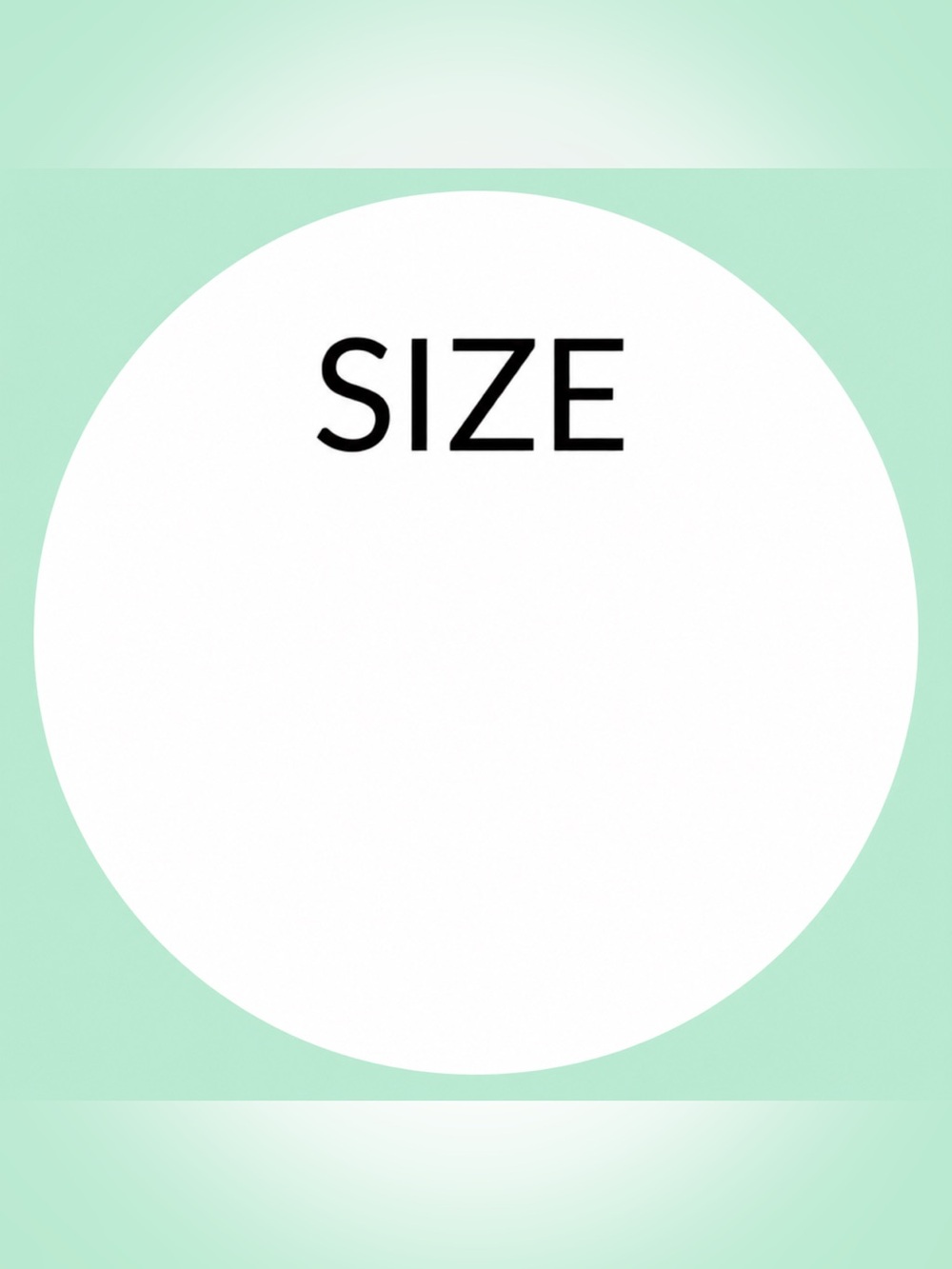 50 STICKERS - 2” ROUND - “SIZE” LABELS TO FILL IN & INPUT # OR ODD SIZES - WHITE